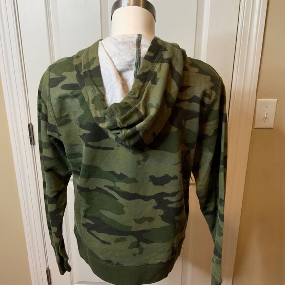 J.Crew Green Camo Long Sleeve Hoodie Sweatshirt, Size Medium - Picture 4 of 5
